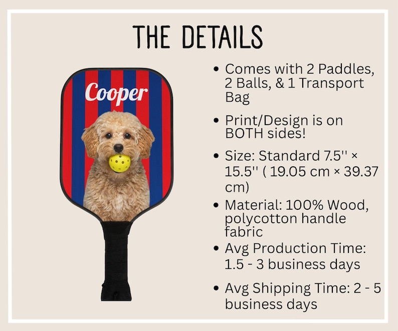 Custom Pickleball Paddle Set with Dog – Personalized Couples Paddles Kit – Funny Pickleball Gift With Name for Him or Her