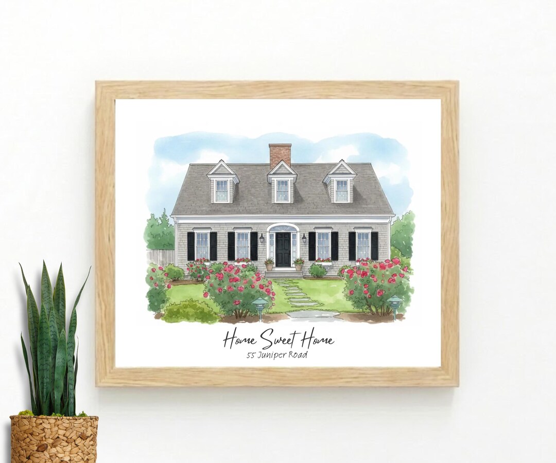 Custom House Portrait – Watercolor House Drawing From Photo - New ...