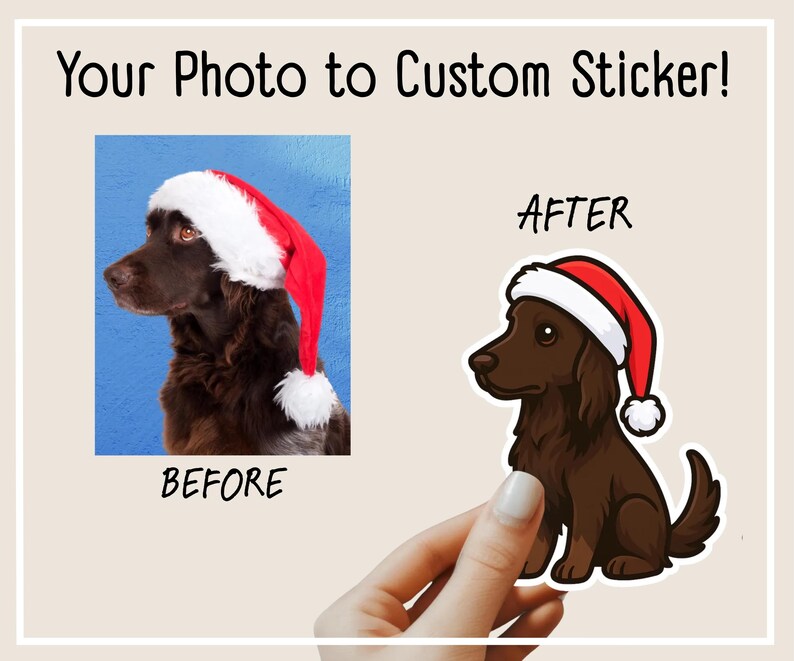 Photo to Hand Drawn Dog Sticker
