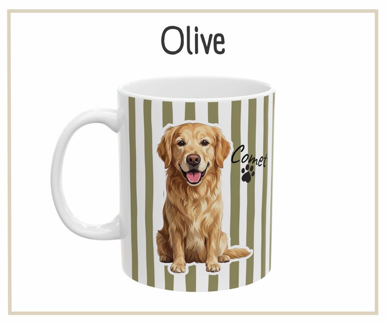 Custom Dog Mug in Olive