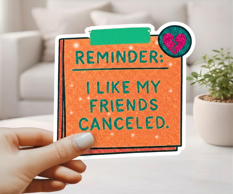 I Like My Friends Canceled Sticker - TS12 Decal For Your Showgirl Life - Glitter Effect Sticker in Orange & Green