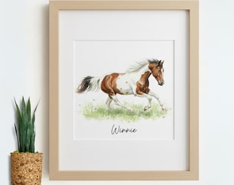 Horse Portrait – Custom Watercolor Horse Painting from Photo – Hand Drawn Horse Illustration, Gift for Horse Lovers, Digitized Drawing Print