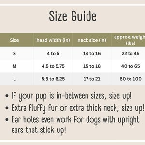 Dog Hat Size Guide