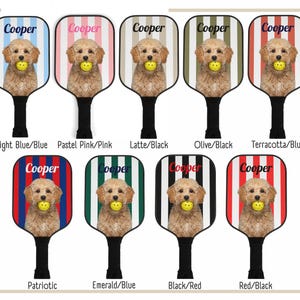 Custom Pickleball Paddle Set with Dog – Personalized Couples Paddles Kit – Funny Pickleball Gift With Name for Him or Her