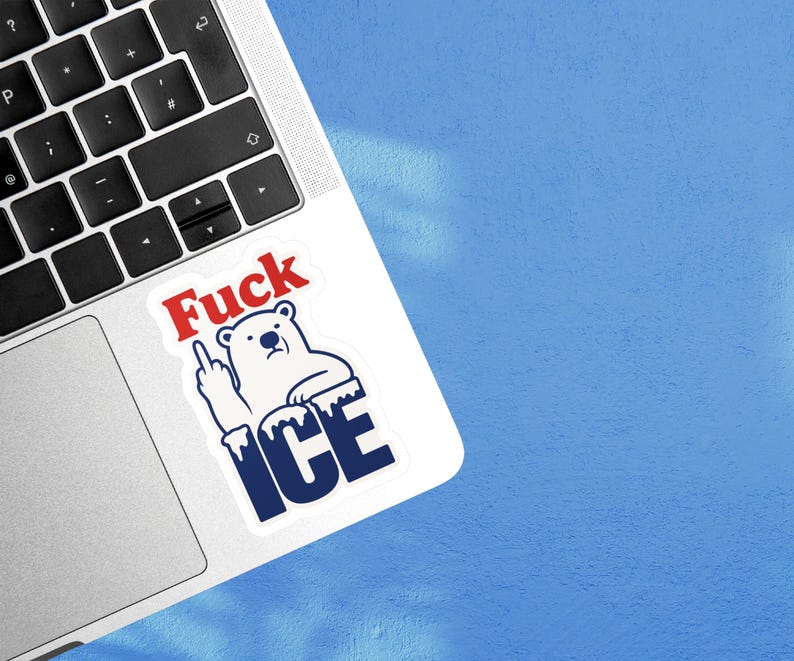 Fuck ICE Sticker For Laptop