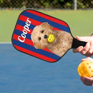 Custom Pickleball Paddle Set with Dog – Personalized Couples Paddles Kit – Funny Pickleball Gift With Name for Him or Her