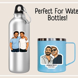 Custom Gay Couple Stickers For Water Bottles or YETI