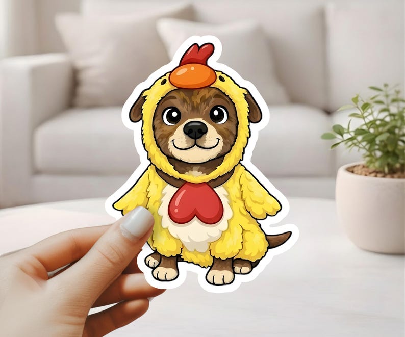 Custom Dog Sticker From Photo – Personalized Cartoon Dog Decal - Hand Drawn Gift Stickers For Canine Lovers