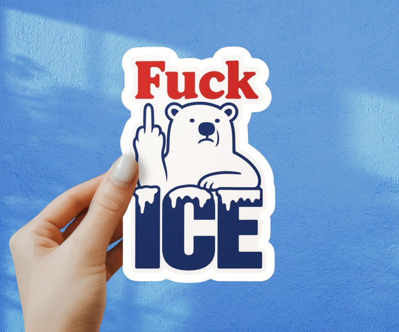 Fuck ICE Sticker - Abolish ICE Decal For Laptop, Water Bottle, Car