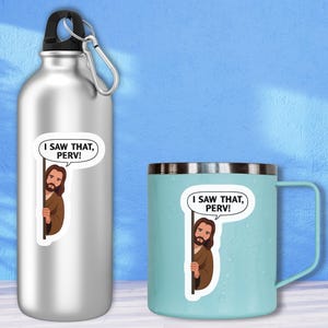 Funny Jesus Sticker For Water Bottle