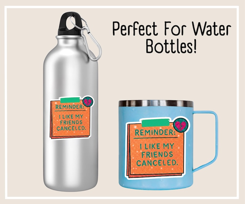 I Like My Friends Canceled Sticker For Water Bottle