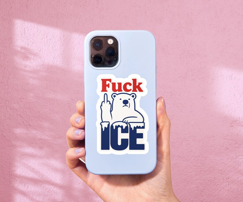 Fuck ICE Sticker For Back of Phone Case