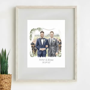 Personalized Gay Couple Wedding Print Gift