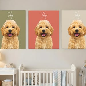 Custom Dog Canvas Portrait For Nursery Room