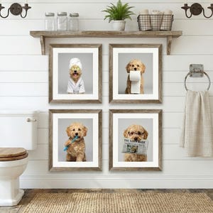 Custom Dog Bathroom Digital Download Wall Art to Print and Frame