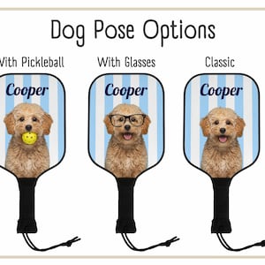 Custom Pickleball Paddle Set with Dog – Personalized Couples Paddles Kit – Funny Pickleball Gift With Name for Him or Her