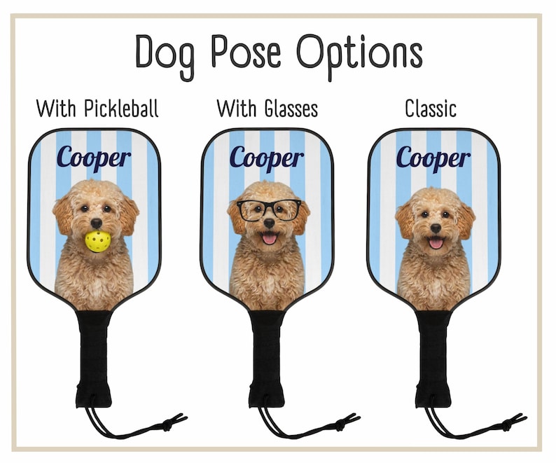 Custom Pickleball Paddle Set with Dog – Personalized Couples Paddles Kit – Funny Pickleball Gift With Name for Him or Her
