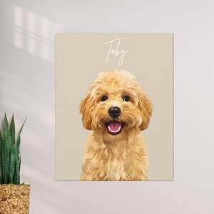 Custom Dog Canvas Portrait in Latte