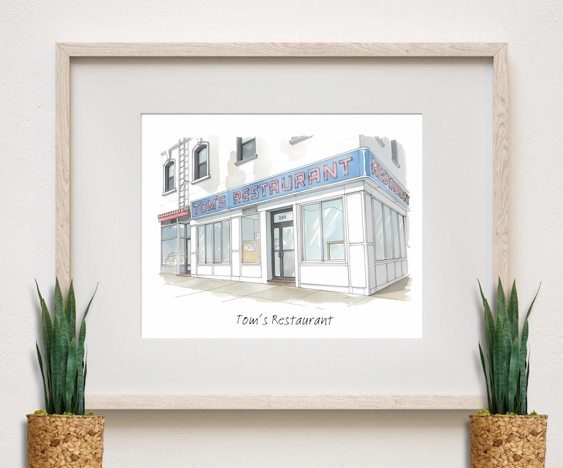 Storefront Portrait Custom Storefront Watercolor Portrait – Business, Restaurant, or Store ...