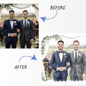 Mr and Mr Wedding Portrait From Photo