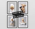 Custom Bathroom Pet Portrait Set of 4 - Funny Pet Wall Art Prints - Your Real Pet Digital Download
