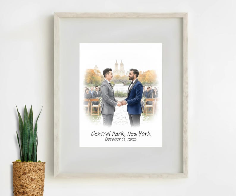 Personalized Gay Wedding Painting