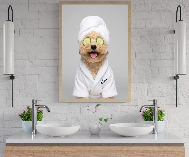 Custom Pet Portrait For Bathroom Sink