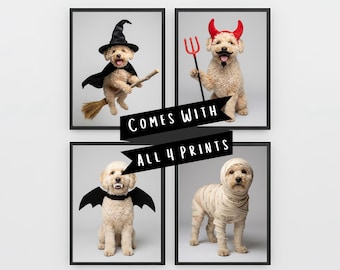 Custom Dog Halloween Portraits – Spooky Pet Costume Art Prints (Digital Download)