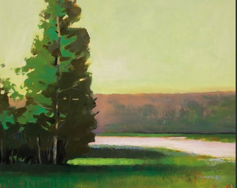 A green ray of light 30x30" Oil Acrylic