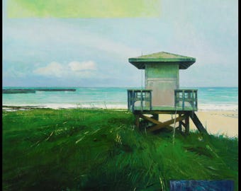 Quiet Rain on Duty, Framed, Oil