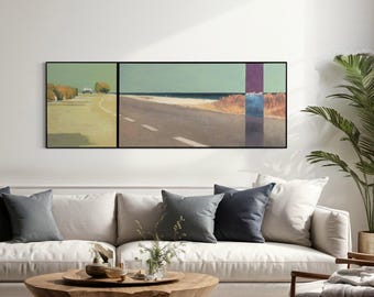Long Yellow Road 24 x 68 inch Diptych