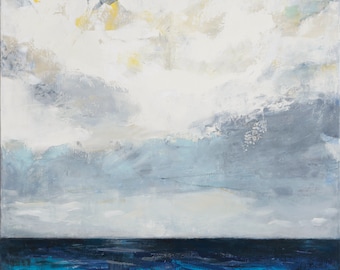 Blue Ocean 30x30" Oil Acrylic Bo Kravchenko