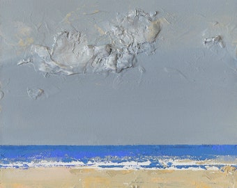 Beach Wood Panel 8x8" Oil Bo Kravchenko