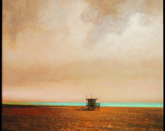 Sandy Ocean 30x30 inch Oil Framed