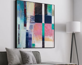 Linear Abstract Rectangles #1 48X48 in Oil