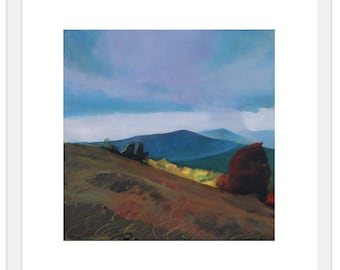 Colorful Mountains 10x10 in Art Print on Paper by Bo Kravchenko