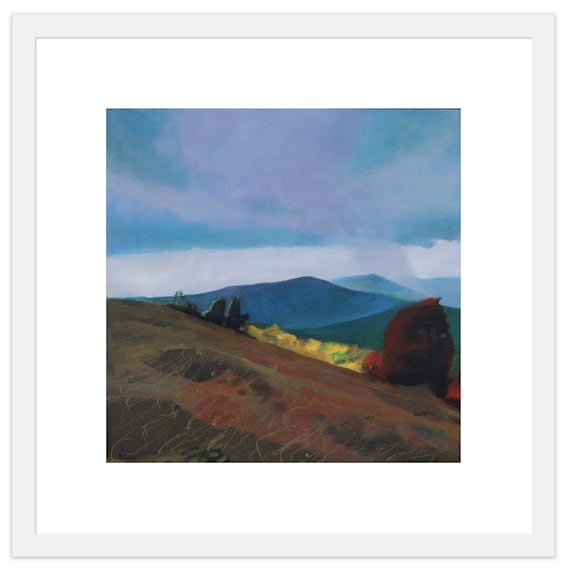 Colorful Mountains 10x10 in Art Print on Paper by Bo Kravchenko