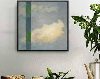 Yellow-green Clouds, Oil Framed