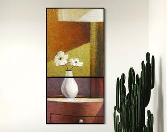 Couple flowers  Framed 42x21 inch