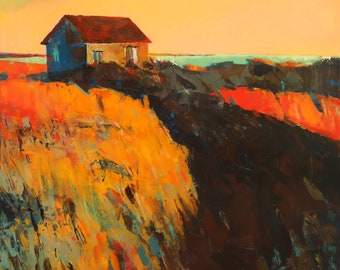 Bright evening at the edge of the sea