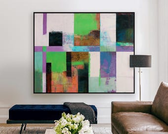 Abstract Rectangles 48X48 in Acrylic Bo Kravchenko