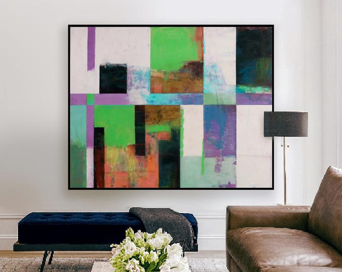 Featured listing image: Abstract Rectangles 60X48 Acrylic Wax Bo Kravchenko