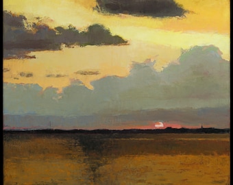 Bronze Seascape Painting Contemporary Landscape Art