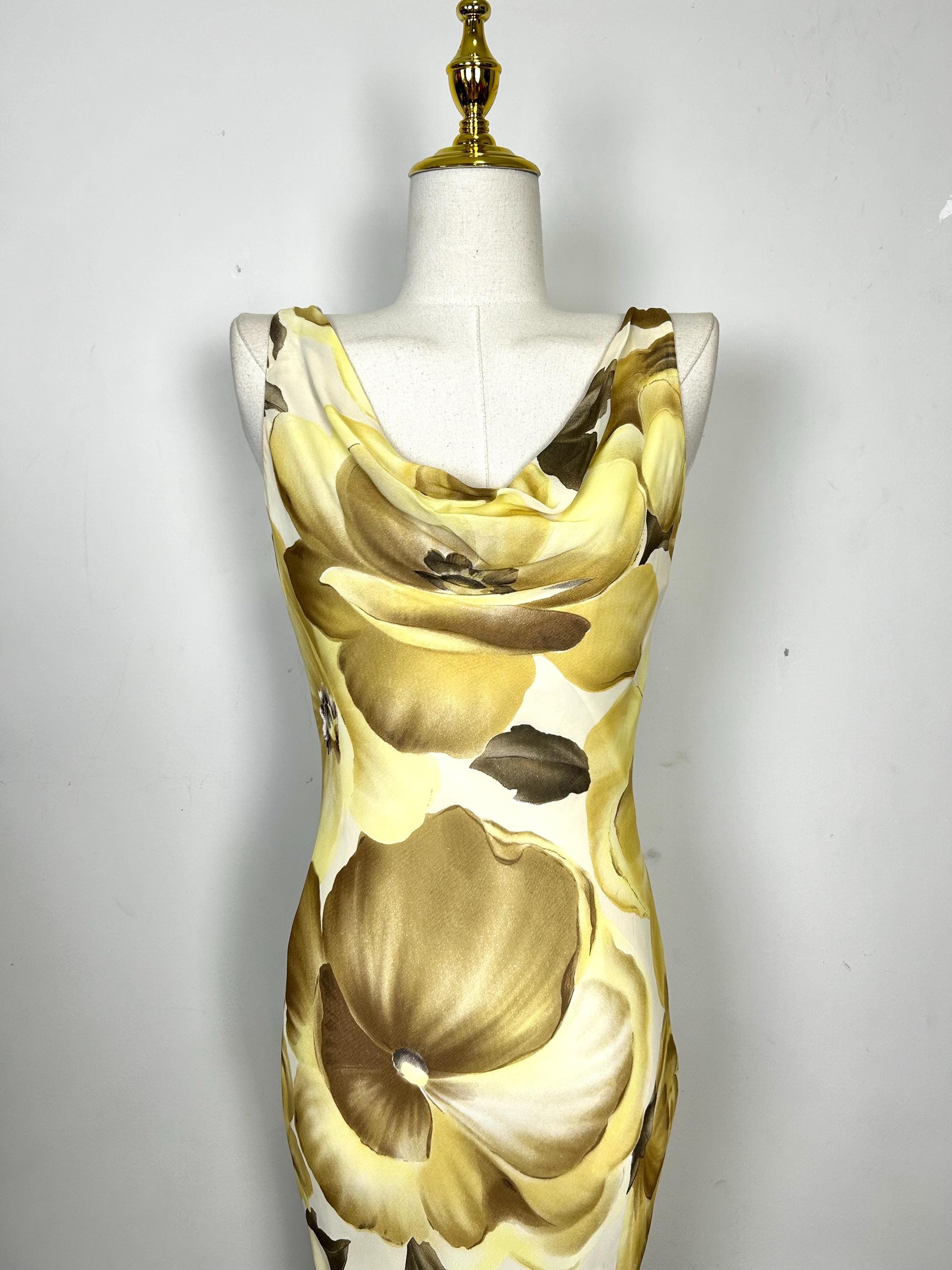 Vintage Cache Floral Yellow Printed Dress - Etsy