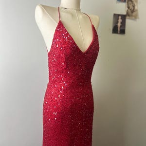 Vintage cache red beaded dress