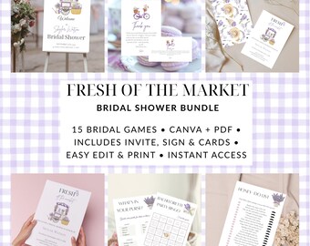Floral Bridal Shower Games Pack 15 templates Editable Canva PDF Instant Download