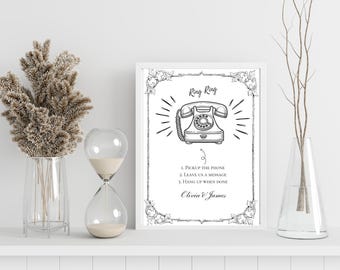 Wedding Audio Guestbook Sign Template minimalist phone 5x7 8x10 A4 Printable Instant Download