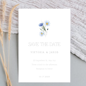 Wedding Invitation Template Calligraphy Floral 5x7 Canva Editable Printable PDF Digital Download