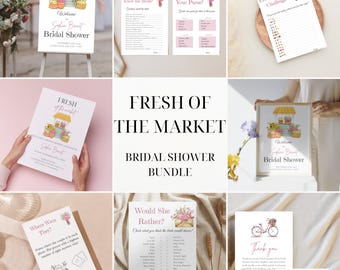 Bridal Shower Games Bundle Rustic 15 Games with Invitation and Sign Canva PDF Printable Editable