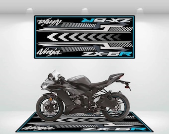 カワサキスタイル Ninja ZX-6R バイクガレージマット パーソナライズ